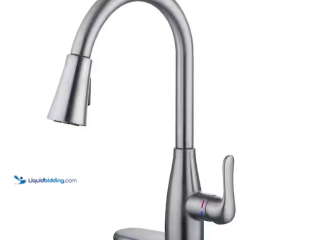 Lot 49-2006546 - Glacier Bay McKenna Single-Handle Pull Down Sprayer Kitchen Faucet in Stainless Steel with TurboSpra...