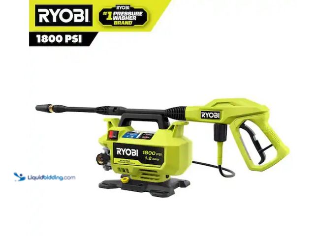 Lot 49-5543487 - RYOBI
1800 PSI 1.2 GPM Cold Water Corded Electric Pressure Washer. Model # RY141803. Unused with at...