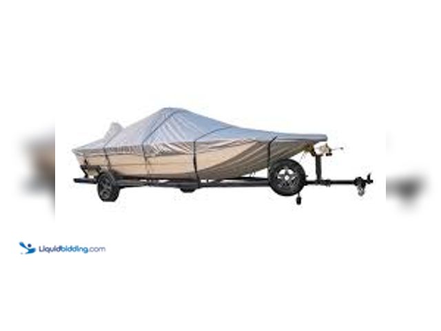 Lot 49-3566758 - Ozark Trail Trailerable Boat Cover Model A, Fits 14-16 ft V-Hull Runabouts & Aluminum Bass Boats, Gr...