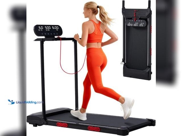 Lot 49-5475478 - Electric Walking Pad with Handle Bar, 3.5HP Compact Walking Pads Treadmill with Handles, 0.6-10.0MPH...