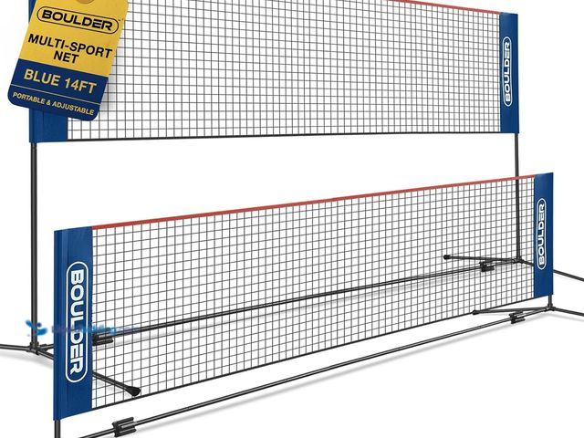 Lot 49-5406164 - Boulder Portable Badminton Pickleball Net - Foldable/Extendable Poles for Multiple Sports Heights (U...