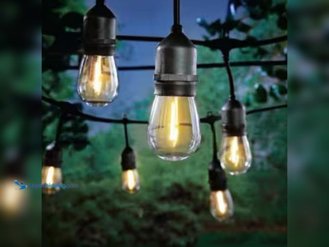 Lot 49-1625250 - Hampton Bay 24-Light 48 ft. Indoor/Outdoor Plug-In Filament LED S14 Edison Bulb String-Light, Model ...
