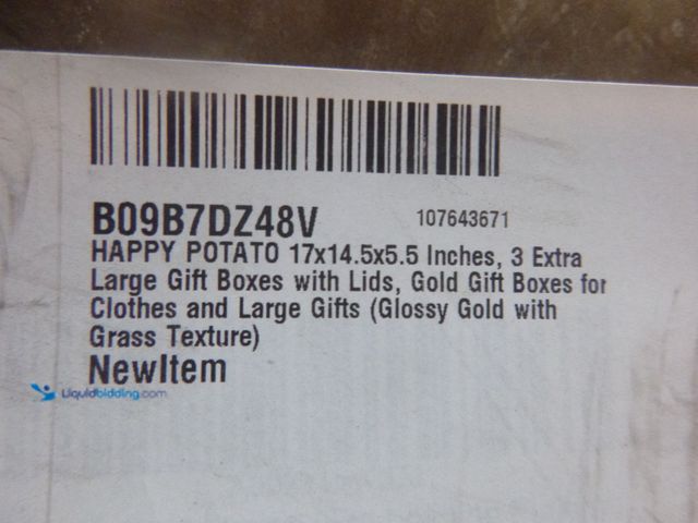 Lot 49-3466049 - Lot of 16 HAPPY POTATO Large Gift Boxes with Lids, 17in x 14.5in x 5.6in, Gold Magnetic Gift Boxes, ...