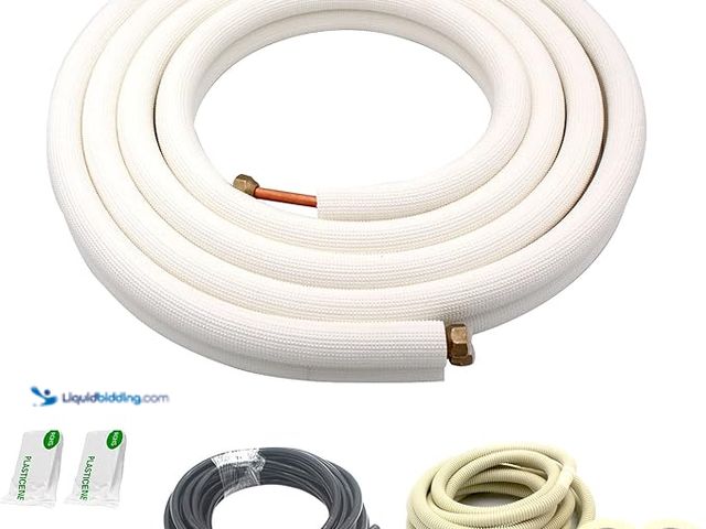 Lot 49-5446712 - ASIN: B0C2P5B8FX 16 Ft Mini Split Line Set,Air Conditioning Copper Tubing Pipe Extension,3/8" & 5/8"...