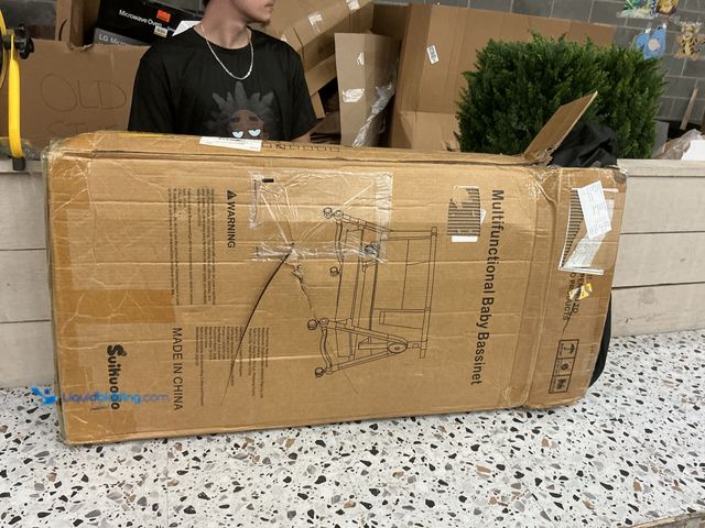 Lot 49-3528310 - 4 in 1 Baby Bassinet Bedside Sleeper, Rocking Baby Crib with Lockable Wheels, Storage, Mosquito Net ...