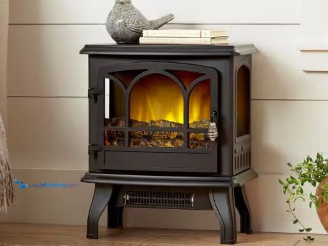 Lot 49-1515677 - StyleWell Kingham 400 sq. ft. Panoramic Infrared Electric Stove in Black with Electronic Thermostat,...