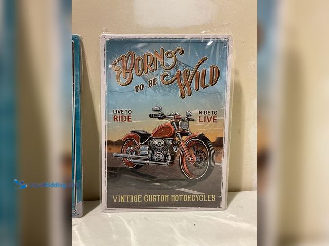 Lot 49-3609285 - Other NEW METAL COLLECTOR SIGN “BORN TO BE WILD” MEASURES APPROXIMATELY 12 INCH BY 14 INCH
