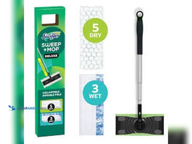 Lot 49-5485427 - QTY 2 - Swiffer Sweep Plus Mop Deluxe 2 in 1 Multi-Surface Floor Cleaning Starter Kit (1-Sweeper, 5-...