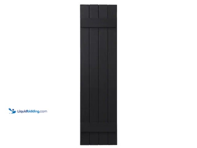 Lot 49-2025075 - Set of (2) Ply Gem 15 in. x 47 in. Polypropylene 4-Board Closed Board and Batten Shutters in Black, ...