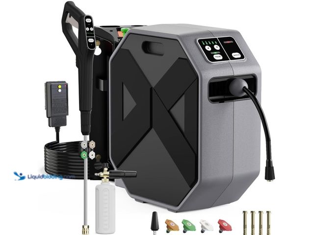 Lot 49-1516353 - Electric Pressure Washer, 5500 PSI 3.8 GPM Wall Mounted Power Washer, 100 FT Retractable Hose with R...