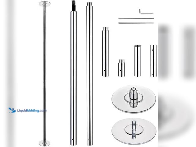 Lot 49-1518422 - Yecsom 9.25 FT Dancing Pole 45mm Dance Pole Kit Static Spinning for Party Club Fitness Silver, Max L...
