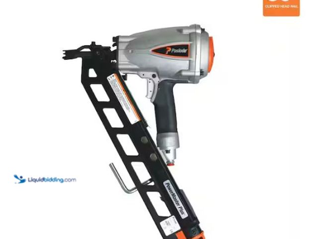 Lot 49-1624512 - Paslode Pneumatic 3-1/2 in. 30 degree Air Corded Power Master Plus Clipped-Head Framing Nailer Model...