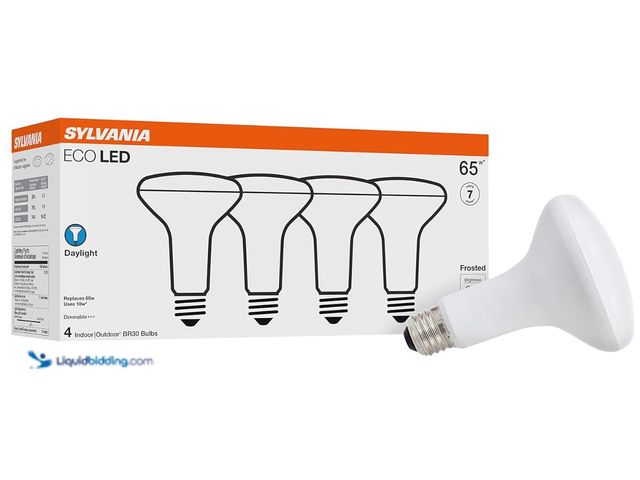 Lot 49-1570240 - Lot of (16) pcs. Sylvania ECO LED Light Bulb, BR30, 65W=10W, 7 Year, 650 Lumens, Frosted, Dimmable, ...