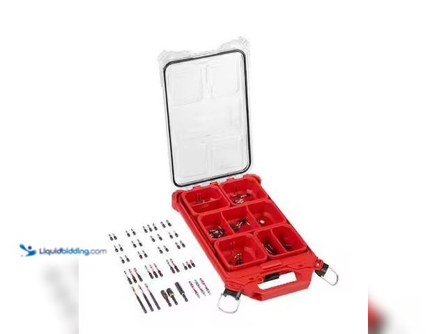 Lot 49-1572118 - Milwaukee SHOCKWAVE Impact Duty Alloy Steel Driver Bit Set with PACKOUT Case (90-Piece) Model # 48-3...