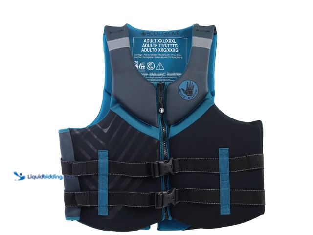Lot 49-1622906 - Body Glove Men's Adult Neoprene PFD Life Jacket and Vest, Dual Size 2XL/3XL, Blue, Model # 777841603...