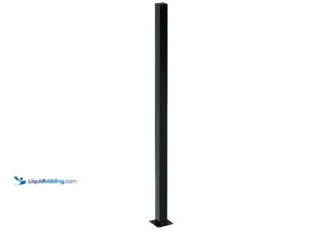 Lot 49-1577351 - 2 in. x 2 in. x 5 ft. Black Metal Fence Post with Flange and Post Cap, Model # FP260PUS, Unused.   R...