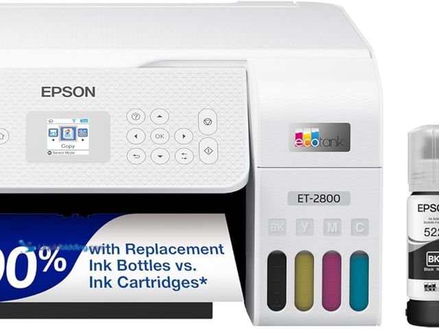 Lot 49-3513526 - Epson EcoTank ET-2800 Wireless Color All-in-One Cartridge-Free Supertank Printer with Scan and Copy ...