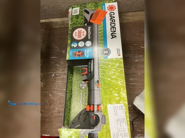 Lot 49-5484717 - Gardena 3800 sq ft Metal Oscillating Sprinkler W/ Aqua Zoom Model 18714-81 Unused