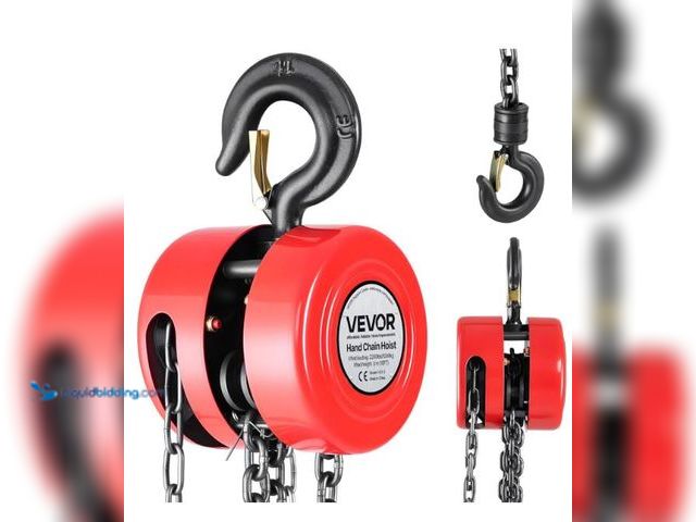 Lot 49-1544802 - VEVOR Hand Chain Hoist, 1 Ton 2200 lbs. Capacity, Manual Chain Block with Upgrade G70 Galvanized Cha...