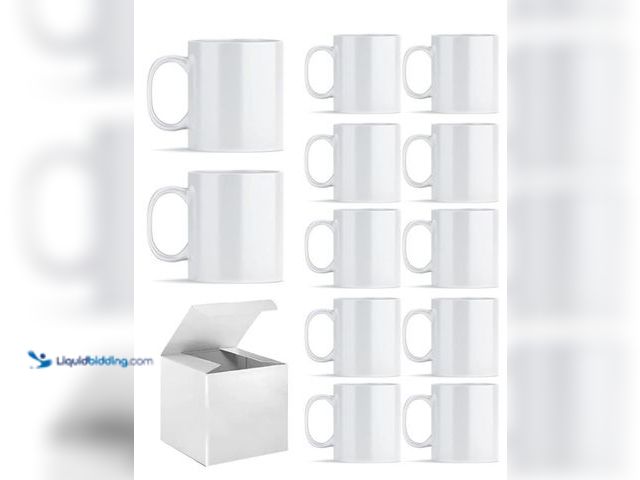 Lot 49-3432115 - ABBSH Sublimation Mugs, Sublimation White Coffee Mugs Tazas Para Sublimacion Blank 11 OZ With Box fo...
