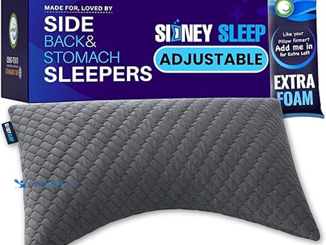 Lot 49-5475915 - Sidney Sleep Bed Pillow for Side and Back Sleepers - Queen Size - Adjustable Filling - Memory Foam P...