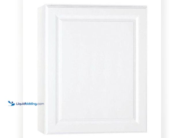 Lot 49-5581772 - Hampton Bay Hampton 24 in. W x 12 in. D x 30 in. H Assembled Wall Kitchen Cabinet in Satin White Mod...