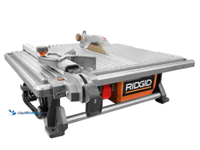 Lot 49-2000092 - RIDGID 6.5-Amp 7 in. Blade Corded Table Top Wet Tile Saw, Model # R4021, Used, Has attachments, Powe...