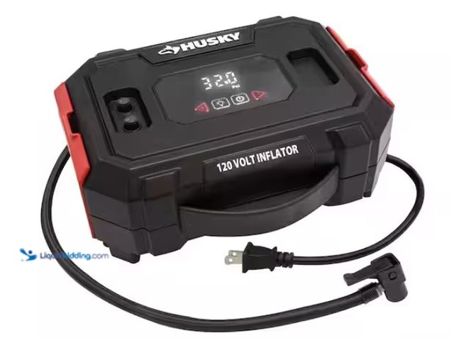 Lot 49-3470852 - Husky 120-Volt Inflator, Fast inflation of vehicle, ATV, UTV, bike tires and sports balls, Model # H...