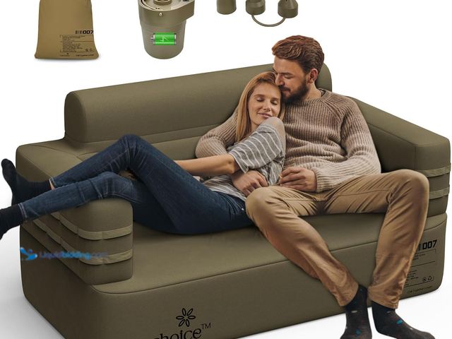 Lot 49-3528221 - Inflatable Couch Multifunctional Durable Inflatable Sofa with Built in Pump Inflatable Furniture Por...