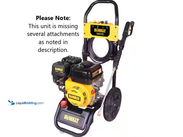 Lot 49-1636820 - DEWALT 3400 PSI 2.5 GPM Gas Pressure Washer with Maintenance-Free Pump, (NOTE: Missing gun, hose and...