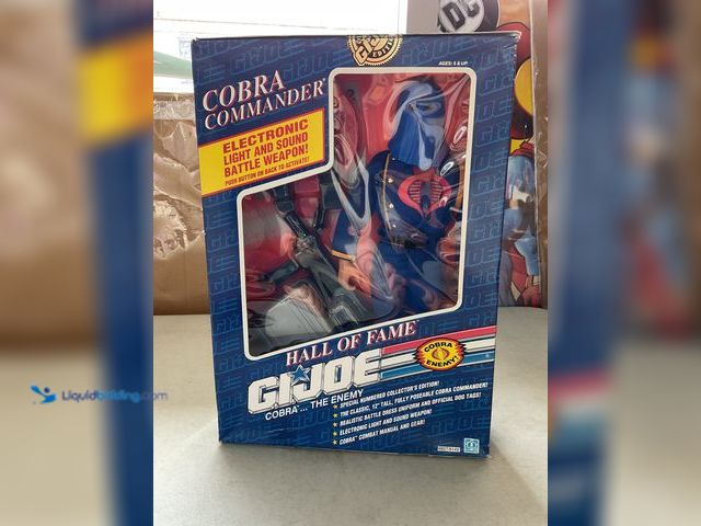 Lot 49-1830619 - COLLECTIBLE 1991 HASBRO G.I. JOE HALL OF FAME “COBRA COMMANDER” ACTION FIGURE 12 INCH TALL IN ORIGIN...