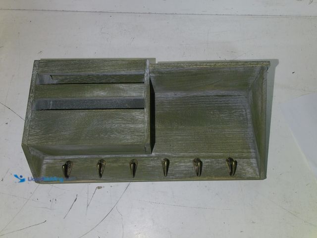 Lot 49-1575523 - Wall Shelf w/ hooks, green, Unused (Needs further look at)  Ref#HDPA0205
