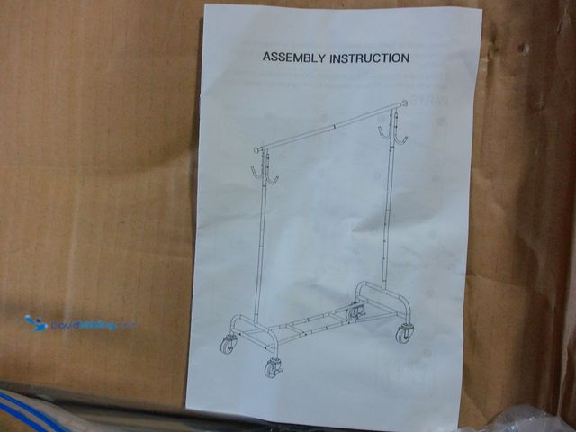 Lot 49-1555632 - Stainless Steel Rolling Clothes Rack With 2 Hat Hooks, Model# USGMSRARC190TY, Unused.  Ref#BULK1126