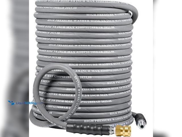 Lot 49-5437398 - 3/8" Pressure Washer Hose 4500 PSI, Steel Braided Layer & NonMarking Rubber for Hot/Cold Water High ...