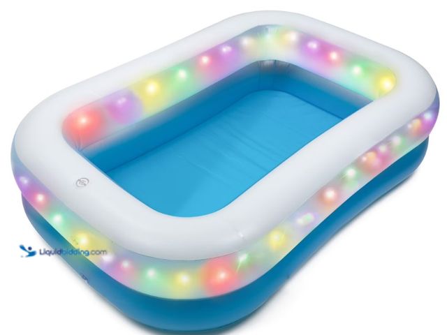 Lot 49-1625843 - Merkury Innovations HGLO 6 ft Inflatable LED Swimming Pool, Multi-Colored Light, Model # 17479709568...