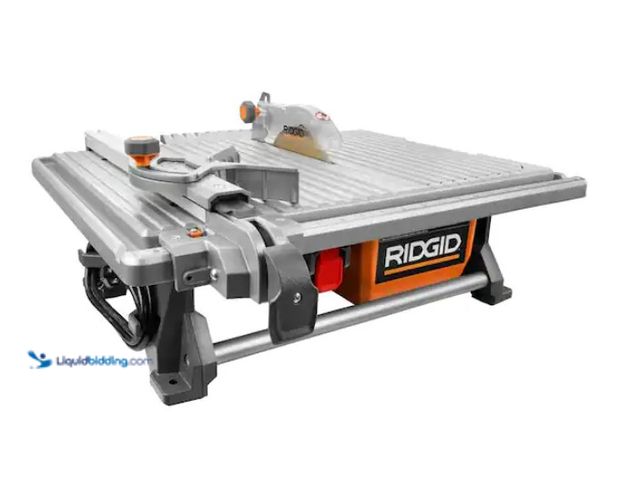 Lot 49-1567921 - RIDGID 6.5-Amp 7 in. Blade Corded Table Top Wet Tile Saw, Model # R4021, Used, Missing hardware and ...