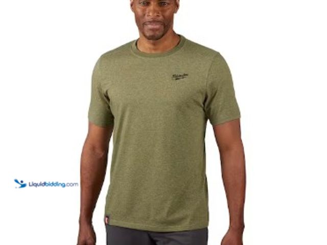 Lot 49-2022770 - Lot of (2) Milwaukee Men's X-Large Green Cotton/Polyester Short-Sleeve Hybrid Work T-Shirt, Model # ...