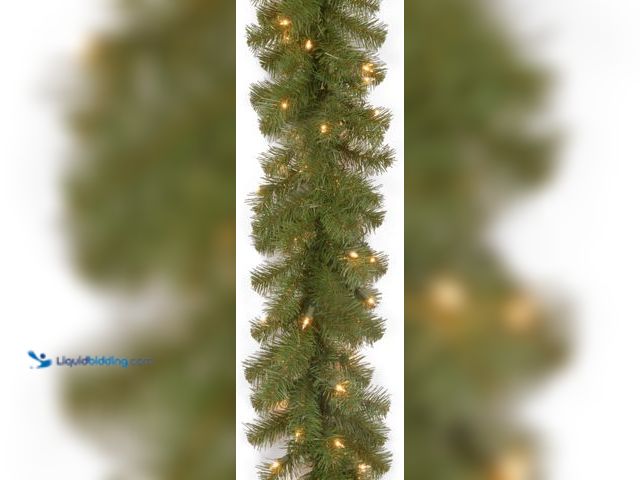 Lot 49-1548114 - National Tree Company Pre-Lit Artificial Christmas Garland, Green, North Valley Spruce, Dual Color L...