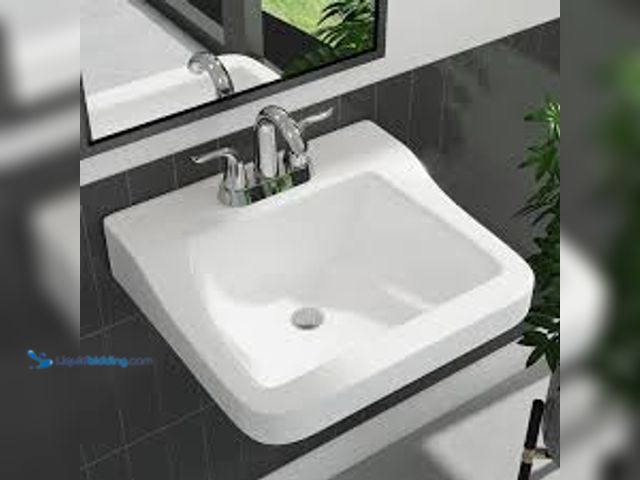 Lot 49-3528803 - Glacier Bay Aragon 19 in. Rectangular Vitreous China Bathroom Sink in White. Model # 13-0010-ADA. Un...