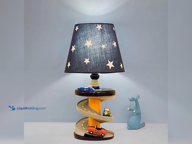 Lot 49-5415163 - Table Lamp, Adorable 14 Inch Racing Road Style Kids Desk Lamp, Car Bedside Lamp Ideal for Children's...
