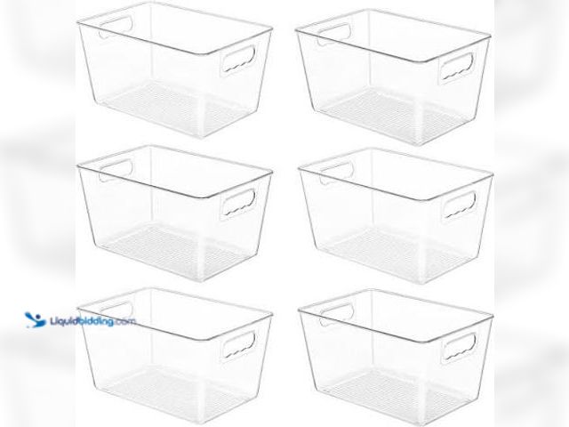 Lot 49-5545375 - Clear Storage Bins, Unused in a PK of 6