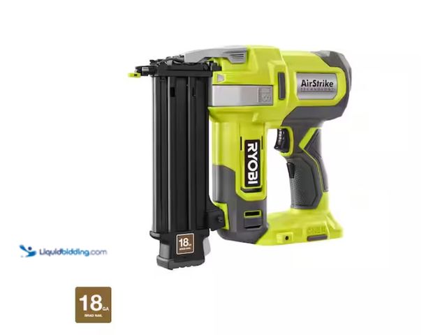 Lot 49-1547184 - RYOBI ONE+ 18V 18-Gauge Cordless AirStrike Brad Nailer (Tool Only) Model # P321, Slightly used, Test...
