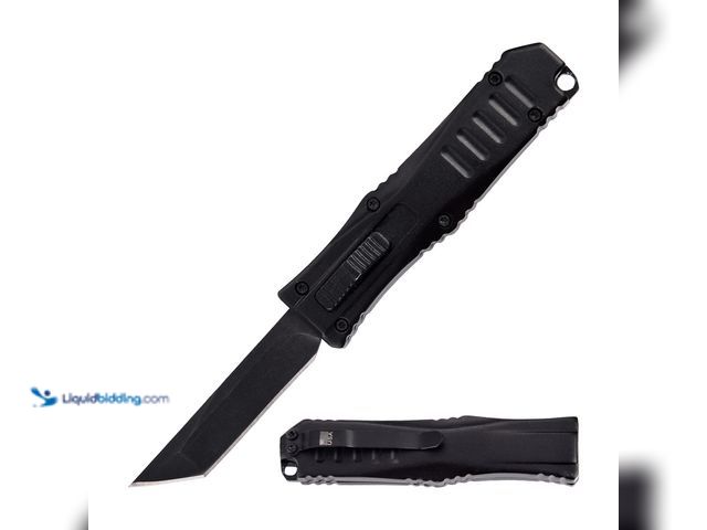 Lot 49-1820493 - Automatic Out The Front OTF Knife 5.25" Black with Tanto Blade - NEW - The Black Automatic OTF Knife...
