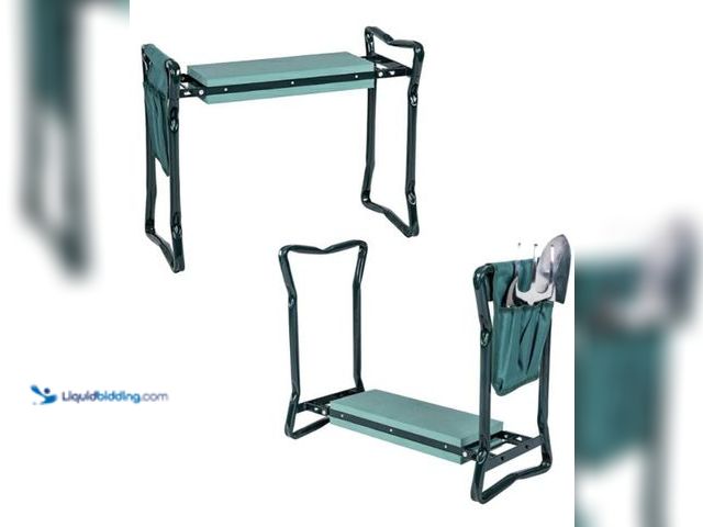 Lot 49-3523433 - 2-in-1 Garden Kneeler & Seat, Folding Seat w/EVA Foam Kneeling Pad & Removable Tools Pouch, Sturdy S...