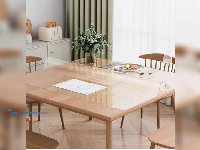 Lot 49-1556551 - VEVOR Plastic Table Cover, 54 x 54 in. 1.5 mm Thick Clear Table Protector, Square PVC Desk Mat, Tran...