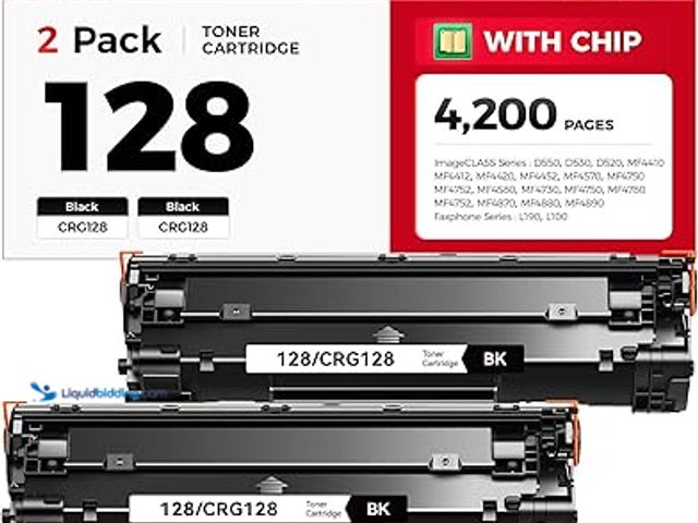 Lot 49-3528673 - 128 Toner Cartridge (Black,2-Pack) Replacement for Canon 128 CRG-128 Compatible with Canon ImageCLAS...