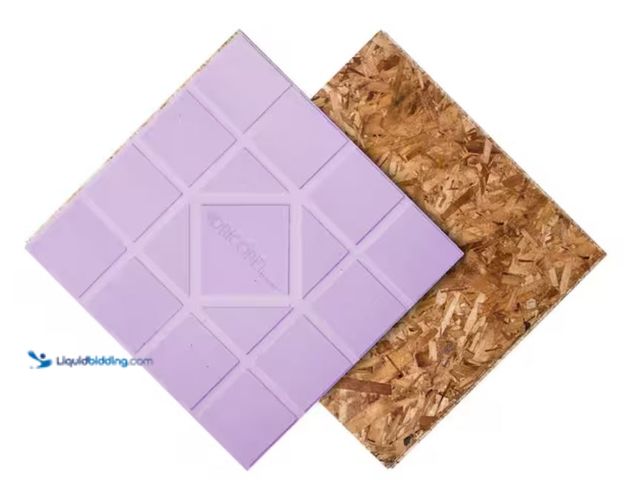 Lot 49-3611872 - Pallet of (128) pieces of DRICORE 1 in. x 2 ft. x 2 ft. OSB Project Panel, Model # FG10049, Unused, ...