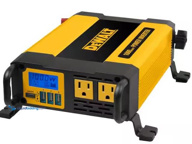Lot 49-1577158 - DEWALT 1000-Watt Portable Car Power Inverter with Triple USB Ports, Model # DXAEPI1000, Used, Unable...