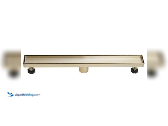 Lot 49-5406731 - BWE 24 in. Stainless Steel Linear Shower Drain with with Tile Insert Cover Slot Pattern Drain Cover ...