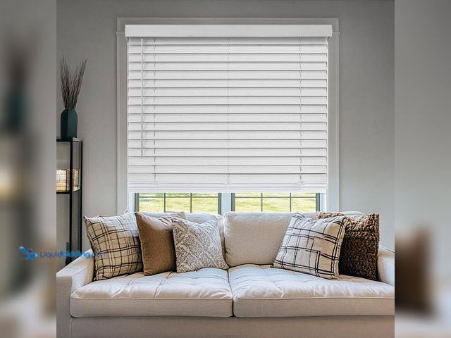 Lot 49-5437784 - Chicology Basic Collection Pre-Cut White Cordless Room Darkening Faux Wood Blind with 2 in. Slats 71...